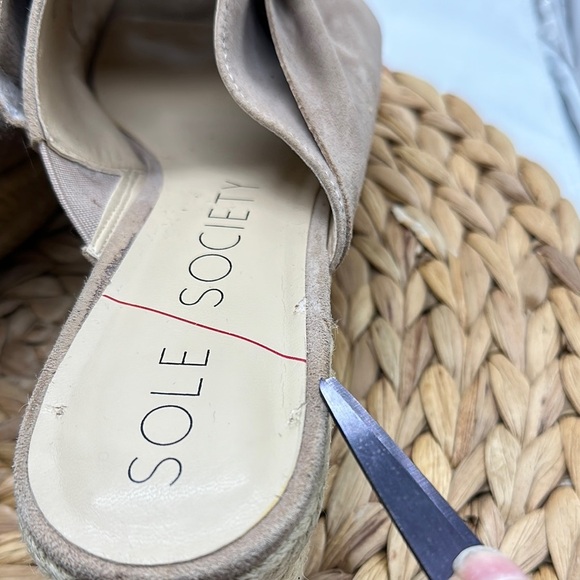 Sole Society Women's Taupe Suede Espadrille Slides - Picture 8 of 9